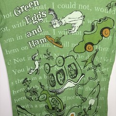 Vintage Y2K Mighty Fine Graphic Tee Dr Seuss Green Eggs And Ham Tshirt Medium