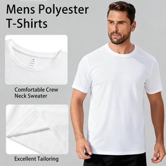 3 Pack Men’s Quick Dry Short Sleeve Crew Neck T-Shirt Breathable Moisture-Wic…