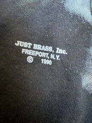 Vintage 3D Emblem Shirt Just Brass Inc Freeport New York War Zone Harley Rare