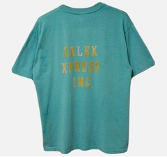 M/L Vtg Mid 90s Calex Xpress Flocked Distressed Skate Punk Grunge 50/50 T-Shirt