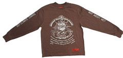 CHNGE Men’s Support Earth Casual Crew Neck Cuff Long Sleeve T-Shirt, Brown, XL