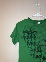Delta Magnum Weight Men’s Small T Shirt Y2K Green Stars Emo Skater Nautical Star