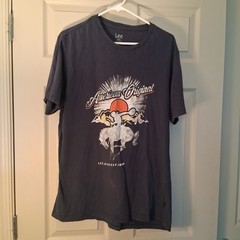 Lee Jeans T Shirt Mens Size Extra Large Country Western Cowboy And Bronco