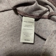Hill City Merino Wool Blend T-Shirt Mens M Purple Crew Neck Short Sleeve Stretch