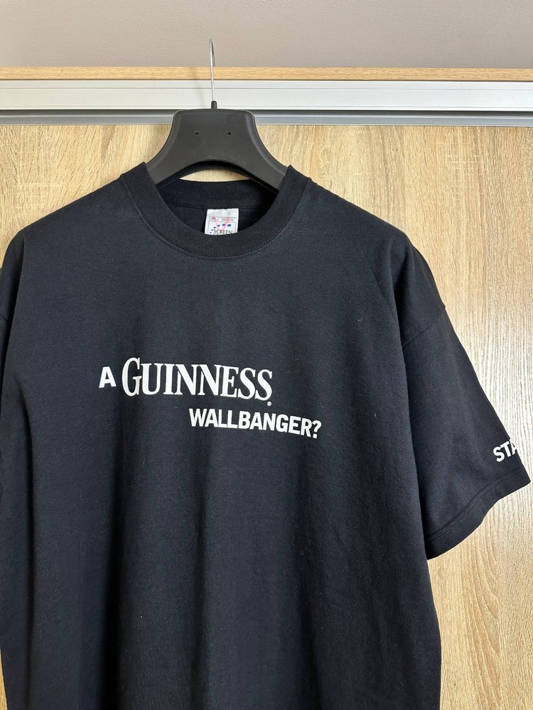 90s Guinness Wallbanger Patrick Beer Vintage T Shirt Y2K Mens Size XL Black