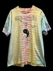 Aquatic Essence Tie Dye T-Shirt Shark Sword Fish Ying Yang Size Large