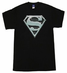 Adult Unisex DC Comics Metallic Superhero Chrome Logo T-shirt