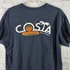 Costa Del Mar Men’s XL Navy Blue”Born On The Water” Short Sleeve T-Shirt
