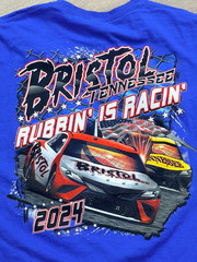 Gildan 2XXL T-Shirt Bristol Tennessee NASCAR T-Shirt Used Blue Shirt Double Side