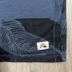 Quiksilver Floral Shirt Mens Large Blue Striped Beach Summer Hawaiian Tropical
