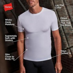 Hanes Men’s stretch T-shirt Short Sleeve Cotton White,Black,Gray L , 3-Pack