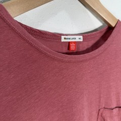 Marine Layer Hemp Cotton Tee T Shirt Mens M/L Crewneck Relaxed Pocket Red Rock