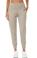 Women’s Joggers High Waist Yoga Pockets Sweatpants Sport Workout Pants Khaki …