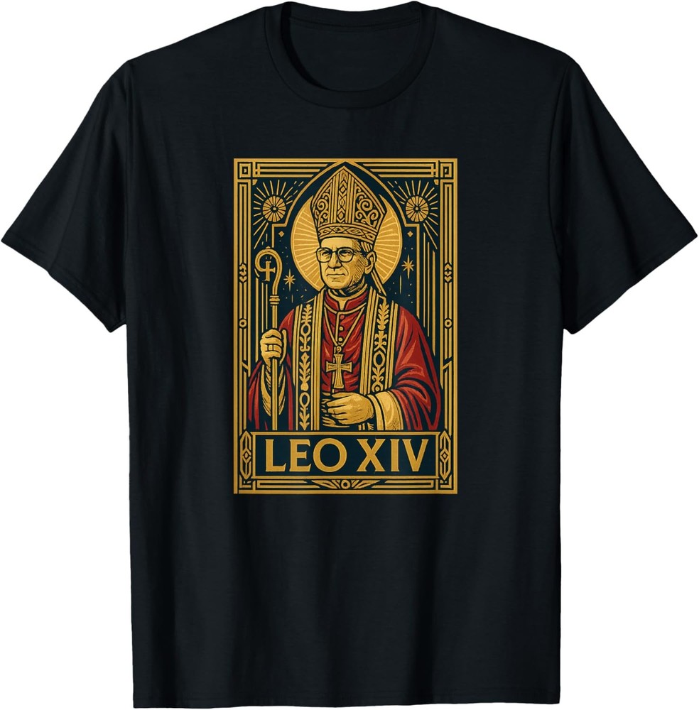 Pope Leo XIV / Art Deco Style Christian & Catholic Art T-Shirt