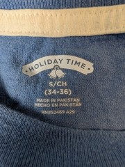 Holiday Time Men’s “Yeti to Party” Graphic T-Shirt Blue Size Small (34-36)