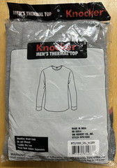 Knocker Mens Thermal Top Cotton Bell Grey Thermal Long Sleeve Size 3XL New