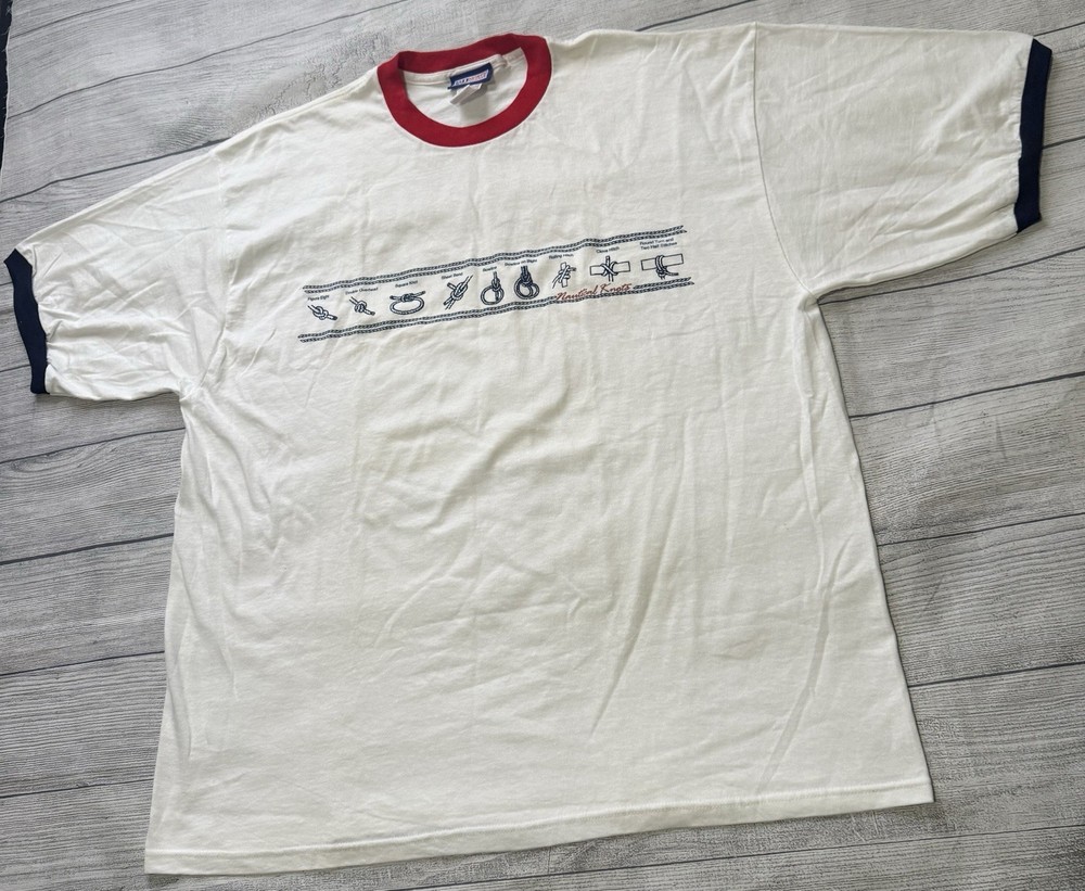 Vintage Nautical Knots Graphic T Shirt North Atlantic Trading Size 2XL Rare