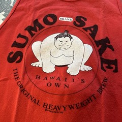 Vtg 90s Crazy Shirts Honolulu Sumo Sake Tank Top Red Single Stitch Design 143 XS
