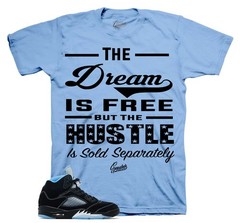 T-Shirt To Match Jordan 5 Black University Blue Sneakers – Sold Seperately Tees