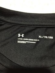 Under Armour T Shirt Mens XL Loose Black Crew Neck Long Sleeve Stretch Soft