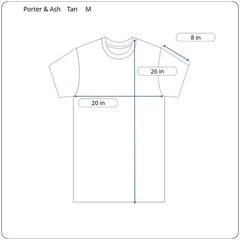 Porter & Ash Performance Tee Men’s Medium Short Sleeve Tan Stretch Crew T-Shirt
