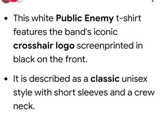 Public Enemy Unisex Tshirt Size Medium