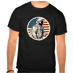 NASA Astronaut Apollo USA Space Logo Black T-Shirt -1322 S-5XL FREESHIPS