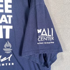 Muhammad Ali Center Shirt Mens 2XL Blue Tee XXL Crew Neck T-Shirt