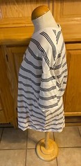New Look Men’s Medium White & Black Stripped Tee Casual T-Shirt Short Sleeve