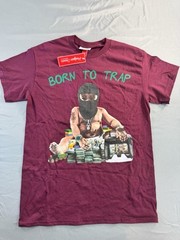 Headgear Classics Men’s T-Shirt Born To Trap Maroon Money Size Medium Tee NEW