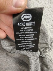 Ecko Unltd Shirt Mens Large Gray Marled Short Sleeve Hoodie Graphic EO12K821