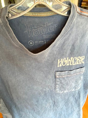HOWLER BROTHERS MENS SIZE MEDIUM T SHIRT-BLUE COTTON-FISH LOGO ON BACK-POCKET