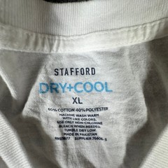 Stafford T-Shirt Mens Size XL White Dry+Cool V-Neck Short Sleeve Undershirt