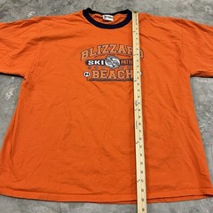 Vintage Disney Blizzard Beach Short Sleeve T Shirt Mens 2XL Orange Ski Patrol