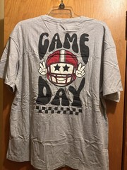 NEW Unisex Game Day Football Season Gray T-shirt Size Large