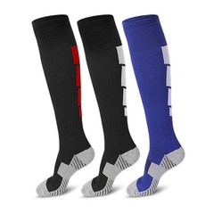 3 Pairs Soccer Socks, Sport Knee High Socks Calf Compression Athletic Socks f…