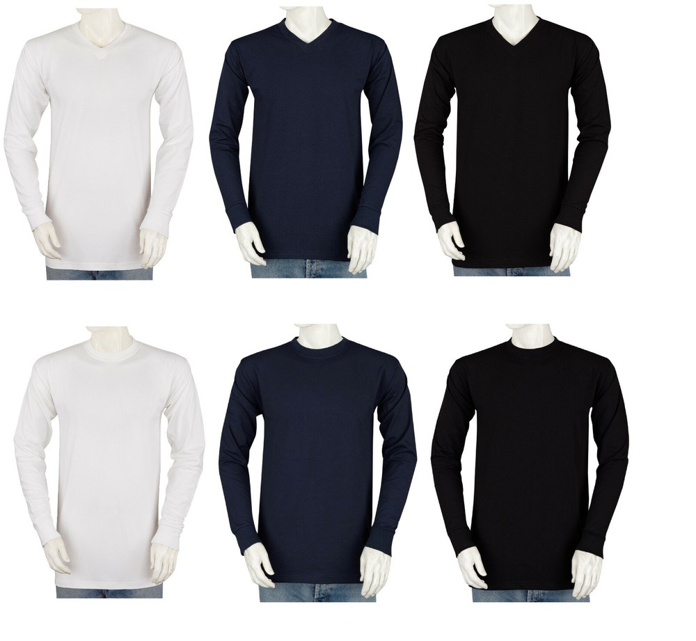 Styllion Mens Shirts V Neck C Neck- Long Sleeve – Mid Weight – S TO 7XLT