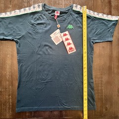 Kappa 222 Banda Coen Slim T Shirt Tee Youth Size L Blue Logo Tape Sleeves