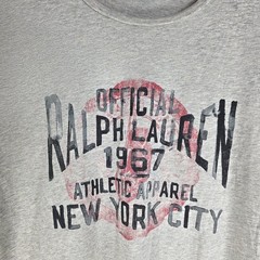 Polo Ralph Lauren Shirt Mens XL Gray NYC Athletic Apparel Graphic T-Shirt Short