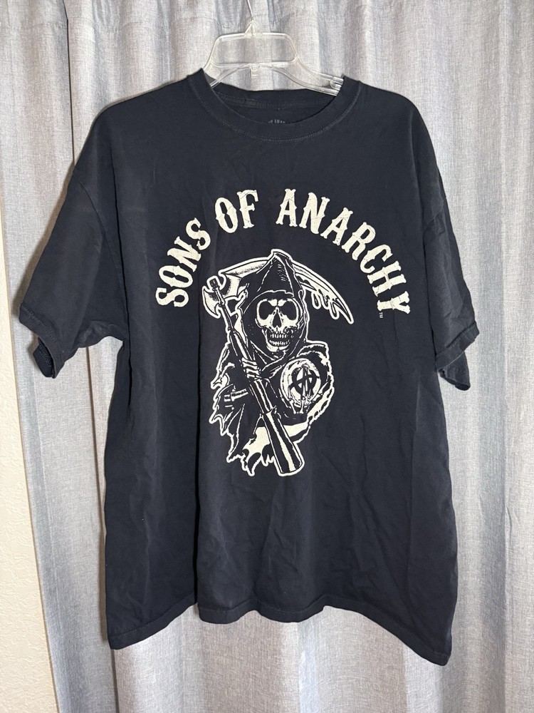 Sons Of Anarchy Mens Size 2XL T-Shirt Black Graphic Tee Road Gear Tv Show