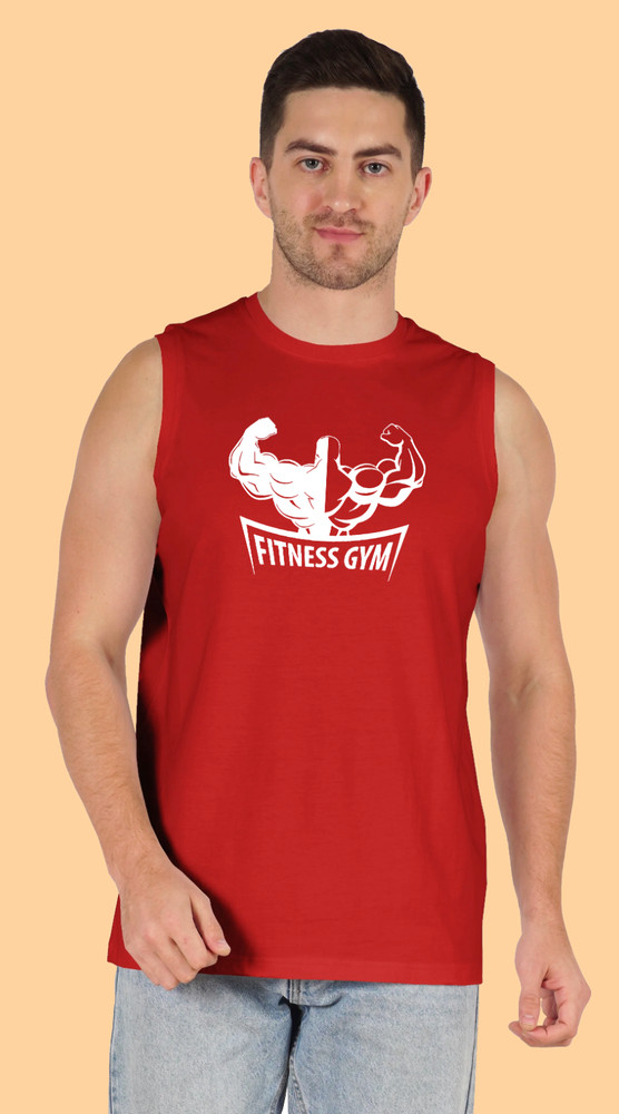 UNISEX MEN WOMENS TEE SLEEVELESS TSHIRT FITNESS GYM EXERCISE MUSCLES WORKOUT