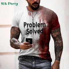 Men’s Bloody Print 3D Halloween Short Sleeve T-Shirt