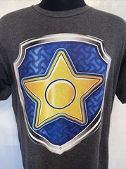 Paw Patrol Chase Badge T-Shirt XL Gray Nickelodeon Cartoon Dogs Puppy