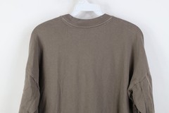 AYR All Year Round Mens Small Blank Cotton Ribbed Knit Long Sleeve T-Shirt Beige