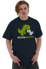 Daddysaurus Dinosaur Husband Father Dad Gift Mens Casual Crewneck T Shirts Tees