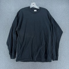 VTG BVD Premium Series T Shirt Mens XL Black Long Sleeve Made In USA Plain Blank