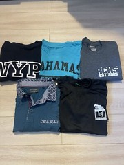 Set of 5 t shirt men’s Sz S Big Boy Teens 16- 20 Y NYPD, Bahamas,Primark Gildan