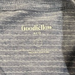 NWT Goodfellow Sz Small Jacquard Short Sleeve Novelty Cyber Blue Mens T-shirt
