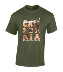 WONDERFUL CALIFORNIA MENS T SHIRT USA SUMMER HOLIDAY CLOTHING CASUAL TOP