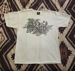 Vtg Y2K Monster Energy Pro Circuit T Shirt Supercross Motocross White Mens Large